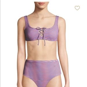 Onia Erin striped bikini (S) NWT - top and bottom